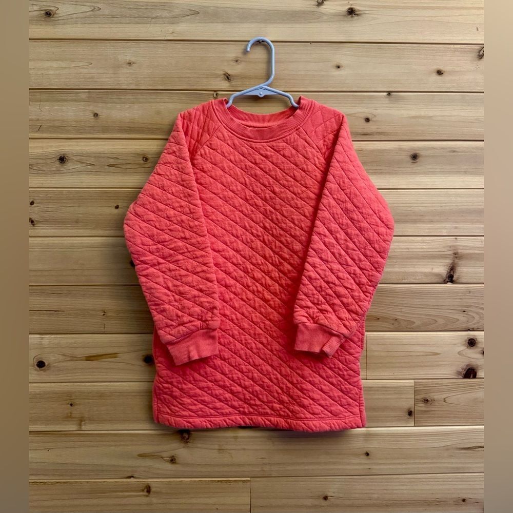 Hanna Andersson Quilted Coral Pink Kids Casual Dress